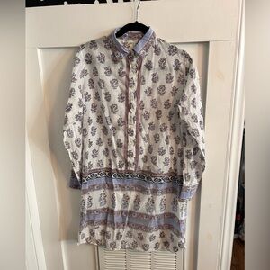 Kerry Cassill Block print Floral Button-Up Shirt dress tunic